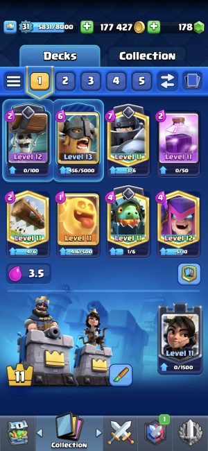 خرید اکانت کلش رویال لول 11 کد 30340