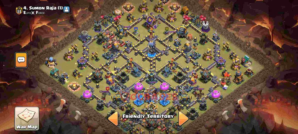 مپ تاون هال 18 کلش برای لیگ رتبه بندی