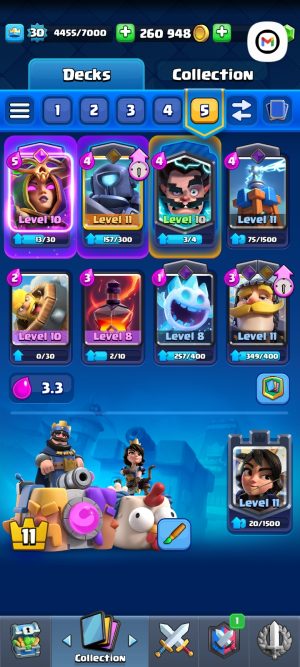 خرید اکانت کلش رویال لول 11 کد 30404